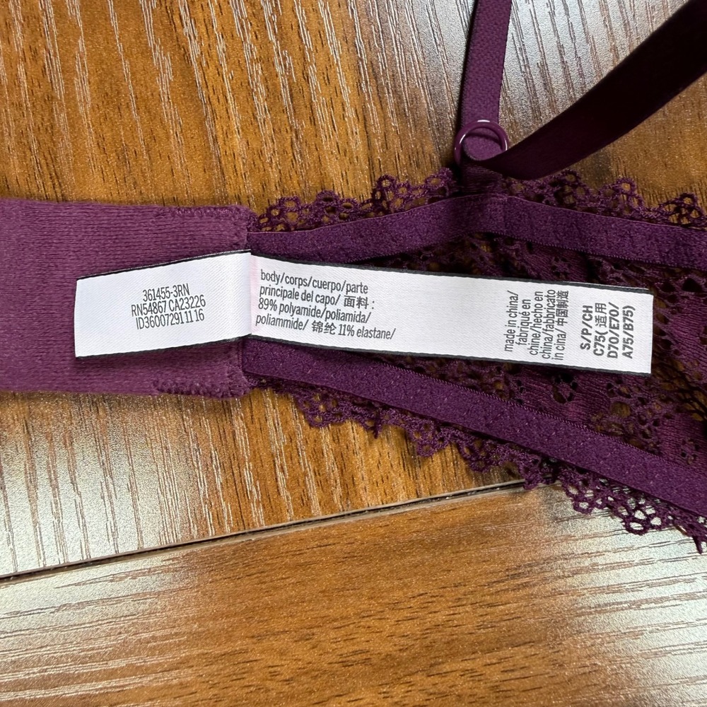 Victorias Secret Plum Purple Floral Lace Teddy Bodysuit Underwire Small - Picture 6 of 7